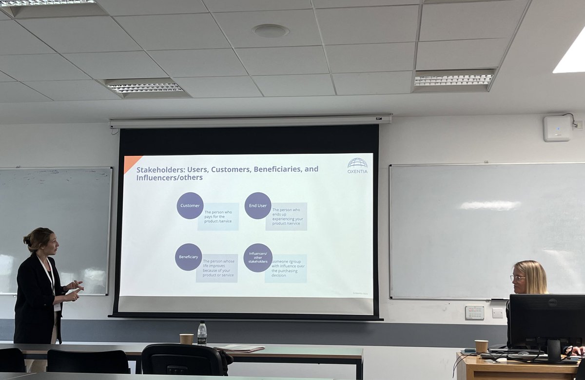 AesisNet's tweet image. @britwyatt and Franziska Guenther, both from @oxentia systematically distinguish the stakeholders before jumping onto a hands on workshop #IoS24 #aesis #impact #entrepreneurship
