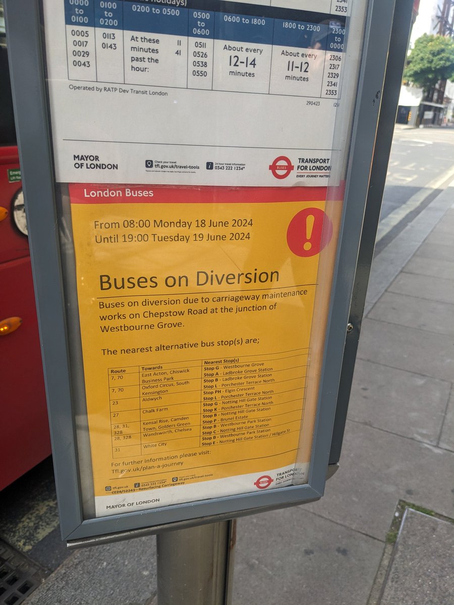 NicoleGregory3's tweet photo. Does @TfL have calendars?  What days exactly are the buses on diversion? https://t.co/Zr1xkwghUa