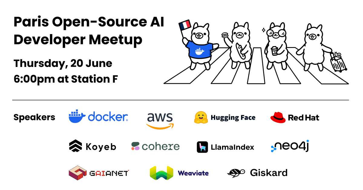 M Flores Salman (@northbaymel) on Twitter photo Tomorrow in #Paris: Open-source AI developer meetup. lu.ma/docker-paris
<a href="/cybette/">Carol Chen 🐰💜🤘🖖| ➡️🦣 @cybette@mastodon.org.uk</a> <a href="/st3llasia/">Estelle Scifo</a> <a href="/juntao/">Michael Yuan</a> <a href="/hexapode/">Pierre-Loic Doulcet</a> <a href="/SnoussiRachid/">Rachid Snoussi</a> <a href="/alex_combessie/">Alex Combessie</a> <a href="/maximevoisin_ai/">Maxime Voisin</a> <a href="/yann_eu/">Yann Leger</a> <a href="/_jphwang/">JP Hwang</a> Joffrey Thomas <a href="/huggingface/">Hugging Face</a> ... Tomorrow in #Paris: Open-source AI developer meetup. lu.ma/docker-paris
<a href="/cybette/">Carol Chen 🐰💜🤘🖖| ➡️🦣 @cybette@mastodon.org.uk</a> <a href="/st3llasia/">Estelle Scifo</a> <a href="/juntao/">Michael Yuan</a> <a href="/hexapode/">Pierre-Loic Doulcet</a> <a href="/SnoussiRachid/">Rachid Snoussi</a> <a href="/alex_combessie/">Alex Combessie</a> <a href="/maximevoisin_ai/">Maxime Voisin</a> <a href="/yann_eu/">Yann Leger</a> <a href="/_jphwang/">JP Hwang</a> Joffrey Thomas <a href="/huggingface/">Hugging Face</a> ...