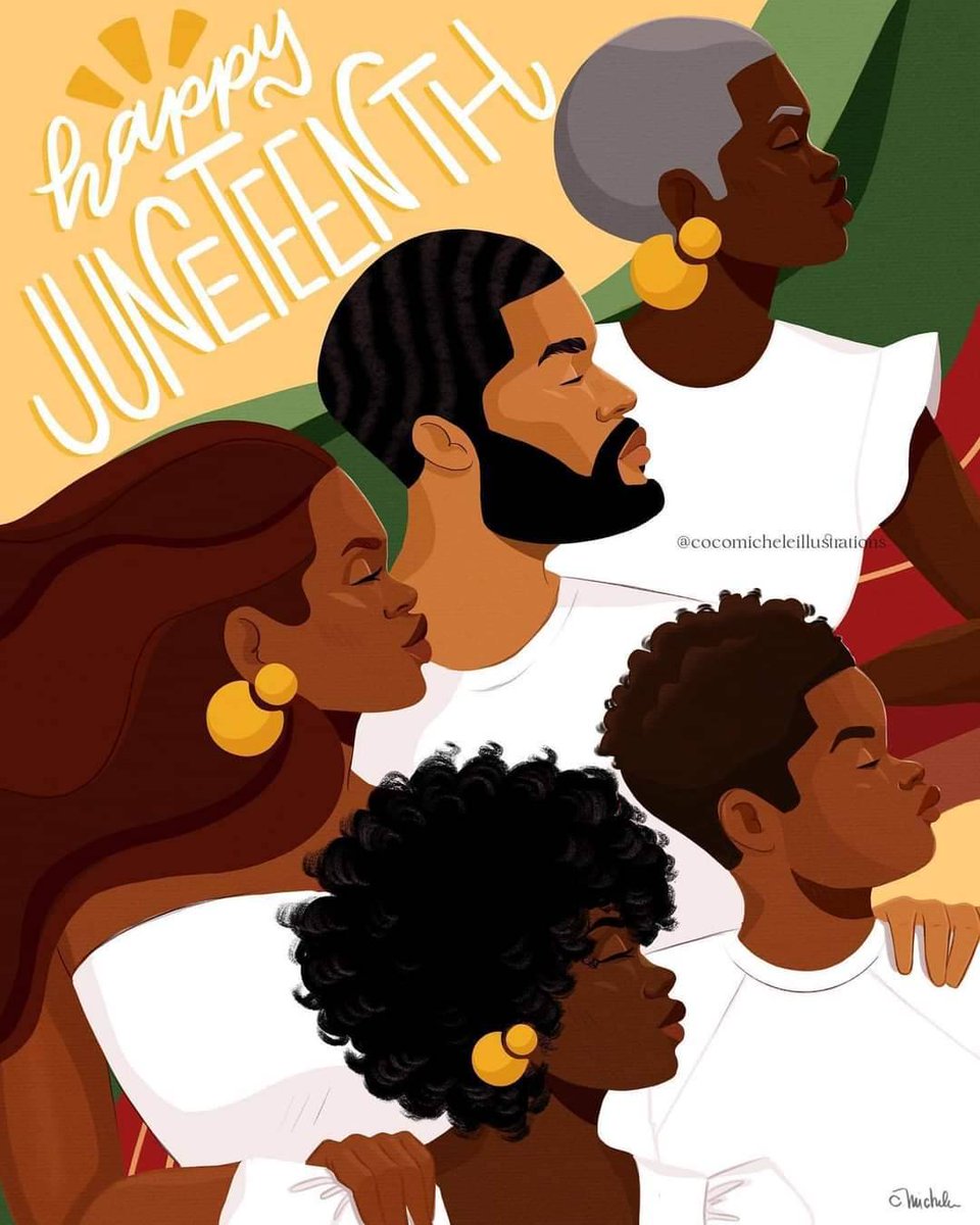 BlkHistStudies's tweet photo. A commemoration of the end of slavery in the United States, #Juneteenth is also called Freedom Day or Emancipation Day, and its roots date back more than 150 years. Art By Coco Michele 😍😍 #juneteenth https://t.co/ly32tUifkF