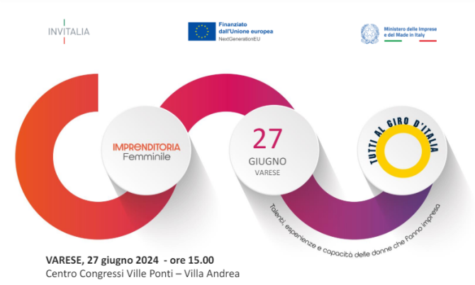 unioncamere's tweet photo. #GiroDonnedImpresa, il 27/6 tappa a Varese: "Impresa al femminile & Intelligenza Artificiale. Sfide, opportunità e modelli di crescita" è il tema della giornata, organizzata da #Unioncamere e dalla
#CamCom Varese con il Comitato #imprenditoriafemminile https://t.co/TaE2Itukim https://t.co/a2fVG57pdd