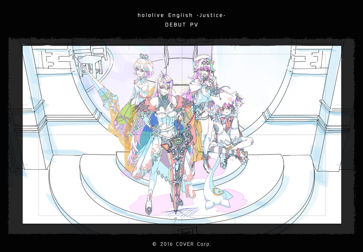 hololive EN "Justice" DEBUT PV https://t.co/a62mtYRY1h…PV用キャラクターデザイン/作画監督/原画 担当させて頂きました。 デビューおめでとうございます! I was in charge of character design, animation director, and key animation for the PV.Congratulations on your debut! #holoJustice 