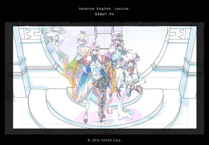 hololive EN "Justice" DEBUT PV
https://t.co/a62mtYSvQP
PV用キャラクターデザイン/作画監督/原画 担当させて頂きました。
デビューおめでとうございます!
I was in charge of character design, animation director, and key animation for the PV.Congratulations on your debut! #holoJustice 