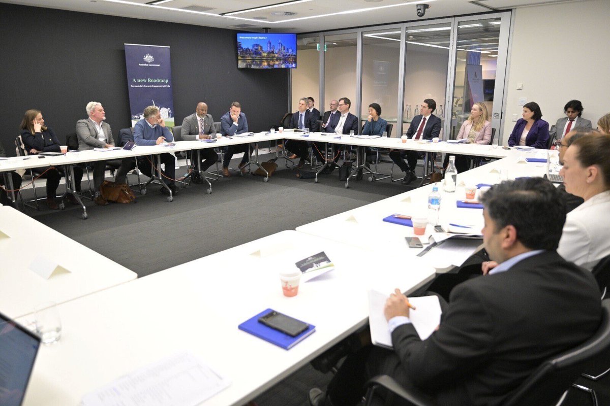 TimWattsMP's tweet photo. Today I joined a roundtable with businesses, universities and @VicGovAu to explore how we can focus and accelerate our efforts in tech and innovation, as part of the new India Economic Roadmap.
 
Thank you to @BCAcomau and @Telstra for hosting a great discussion. https://t.co/f6CpHDXY3o