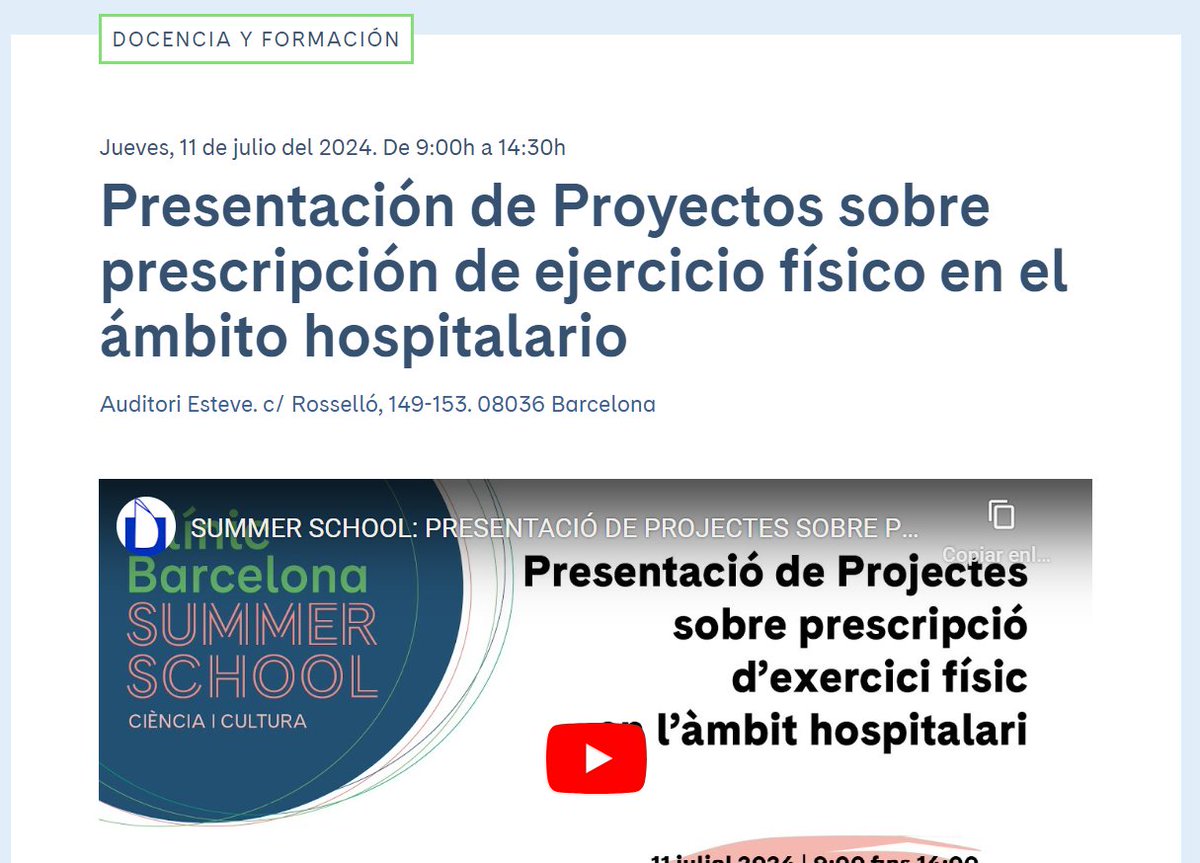 Gil Rodas (@gilrodasfont) on Twitter photo No te lo pierdas , inscripciones free , presencial o on-line .Presentación de Proyectos sobre prescripción de ejercicio físico en el ámbito hospitalario clinicbarcelona.org/actividades/pr… via <a href="/hospitalclinic/">Hospital Clínic</a> No te lo pierdas , inscripciones free , presencial o on-line .Presentación de Proyectos sobre prescripción de ejercicio físico en el ámbito hospitalario clinicbarcelona.org/actividades/pr… via <a href="/hospitalclinic/">Hospital Clínic</a>