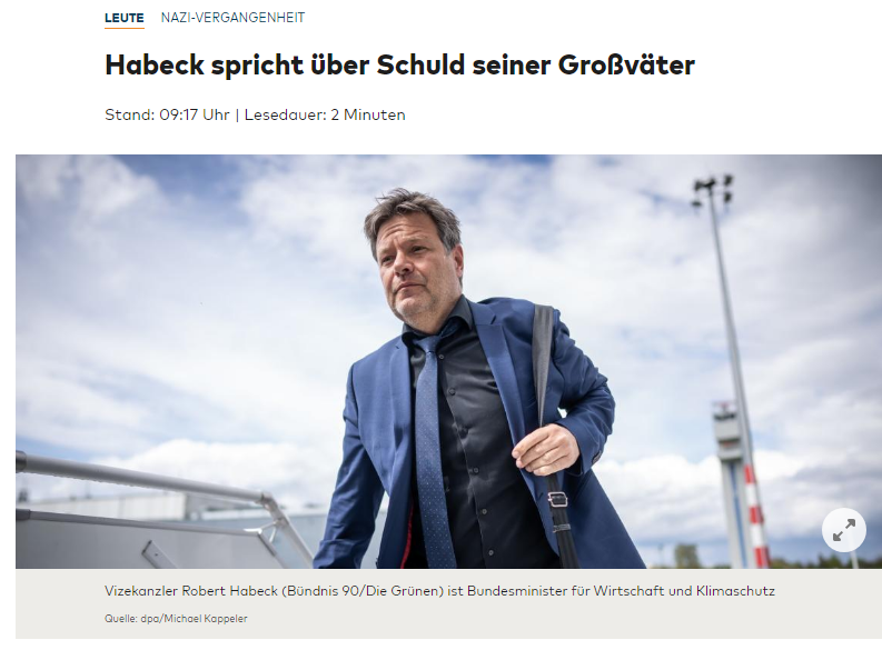 El_Haginho's tweet photo. Wusstest ihr das? 😲

"Habecks Ur-Opa war ein verurteilter Kriegsverbrecher, der Großvater einst Obersturmführer der SA.
Demnach handelte es sich bei dem Urgroßvater um Walter Granzow (1887-1952), der zum inneren Führungszirkel des Hitler-Regimes gehört haben soll. Dessen Sohn, #Habecks Großvater Kurt Granzow (1912-1952), war Obersturmführer der SA."