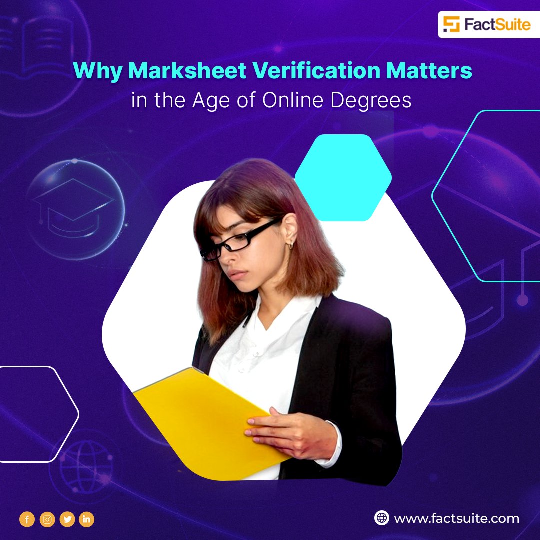 FactSuite's tweet image. Marksheet verification is crucial to ensure the authenticity of academic credentials, protect against fraud, and maintain the integrity of educational institutions and employers alike.

Read the full blog- bit.ly/3KRkCaM 

#employeeverification #betterdecisionsmadeeasy
