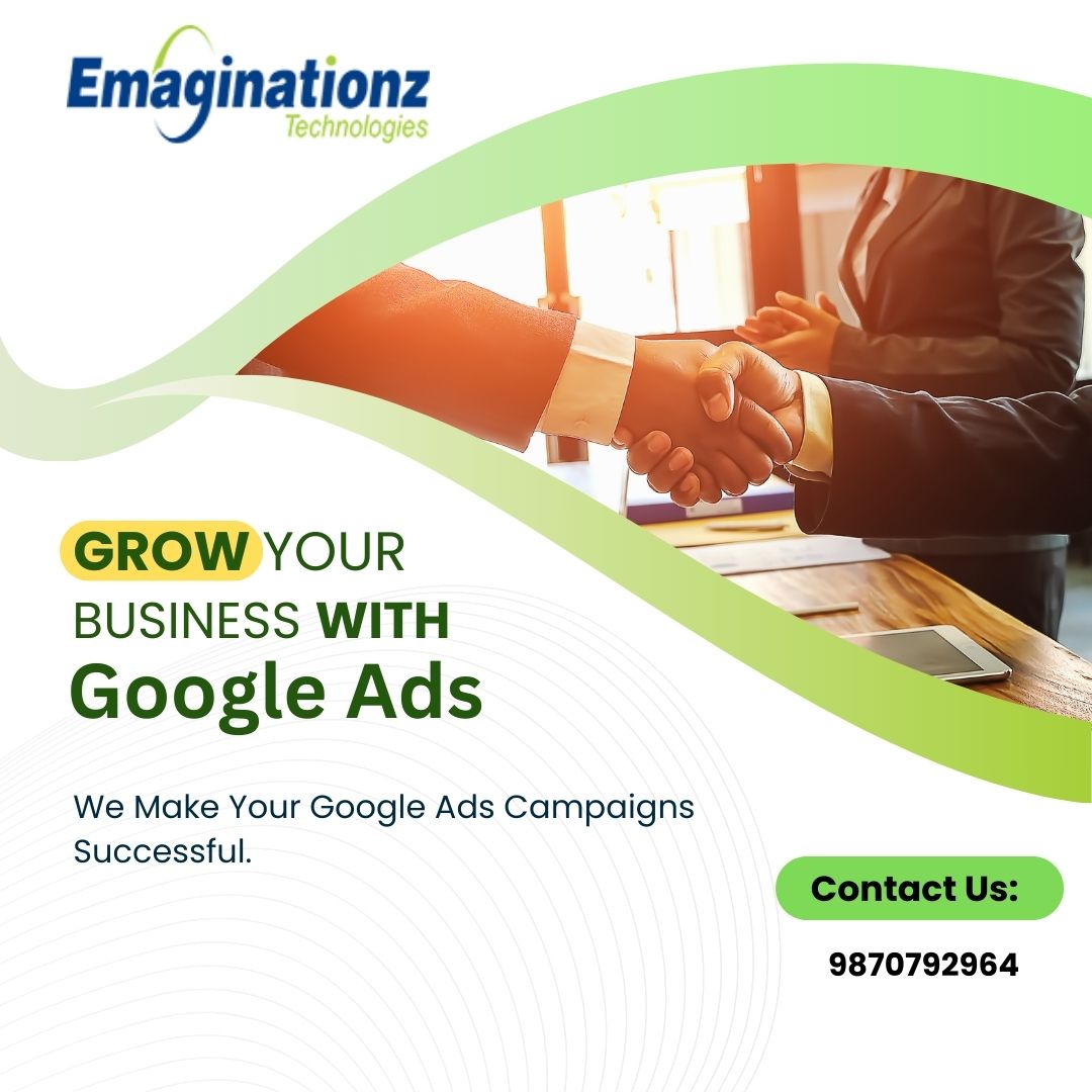 Ready to take your business to the next level? Our expert #GoogleAds services can help you reach more customers, increase sales, and grow your brand.

Contact us for more: emaginationz.net 

#emaginationtech #digitalamrketingagency #socialmediamarketingagency