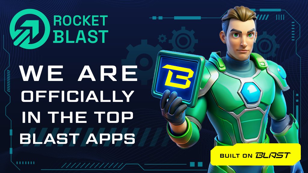 RocketBlast_bot's tweet photo. We are officially listed on BLAST  DAPP list! So far we only have 2.6M points, but the more you stack, the more points will be!

➖⚡️➖

Мы официально залистины в списке dapps у blast! Пока у нас всего 2.6M points но чем больше в стекинге, тем больше поинтов!

#rocketblast team https://t.co/PG1eCJZn80
