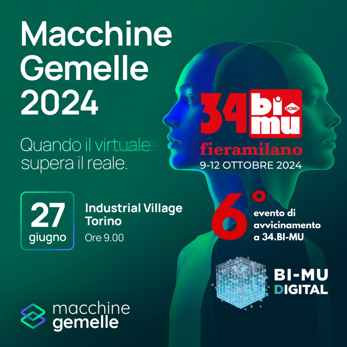 BIMU2026's tweet photo. 💡Sei sicuro di conoscere tutti gli usi del digital twin nell’industria?
➡ Ti aspettiamo a “#MacchineGemelle 2024 – 𝕚𝕝 𝕤𝕖𝕤𝕥𝕠 𝕕𝕚 𝕒𝕧𝕧𝕚𝕔𝕚𝕟𝕒𝕞𝕖𝕟𝕥𝕠 𝕒 𝟛𝟜.𝔹𝕀-𝕄𝕌!
📝registrati su https://t.co/cVyAxhLa61
📅27 giugno 2024
🕘Dalle ore 9:00
#bimu #digitaltwin https://t.co/1mzWc53420