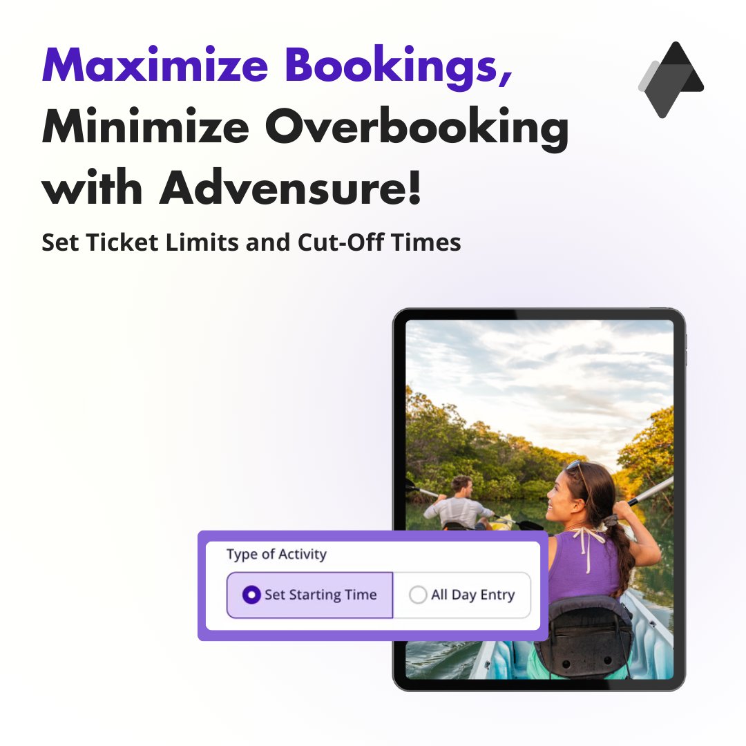 Effortlessly book adventures with <a href="/advensure_io/">Advensure</a>'s user-friendly booking software! Set ticket limits to prevent overbooking and ensure smooth experiences with booking deadlines. Explore it today - advensure.io/en/

#Advensure #OnlineBookingPlatform #NoMoreOverbooking