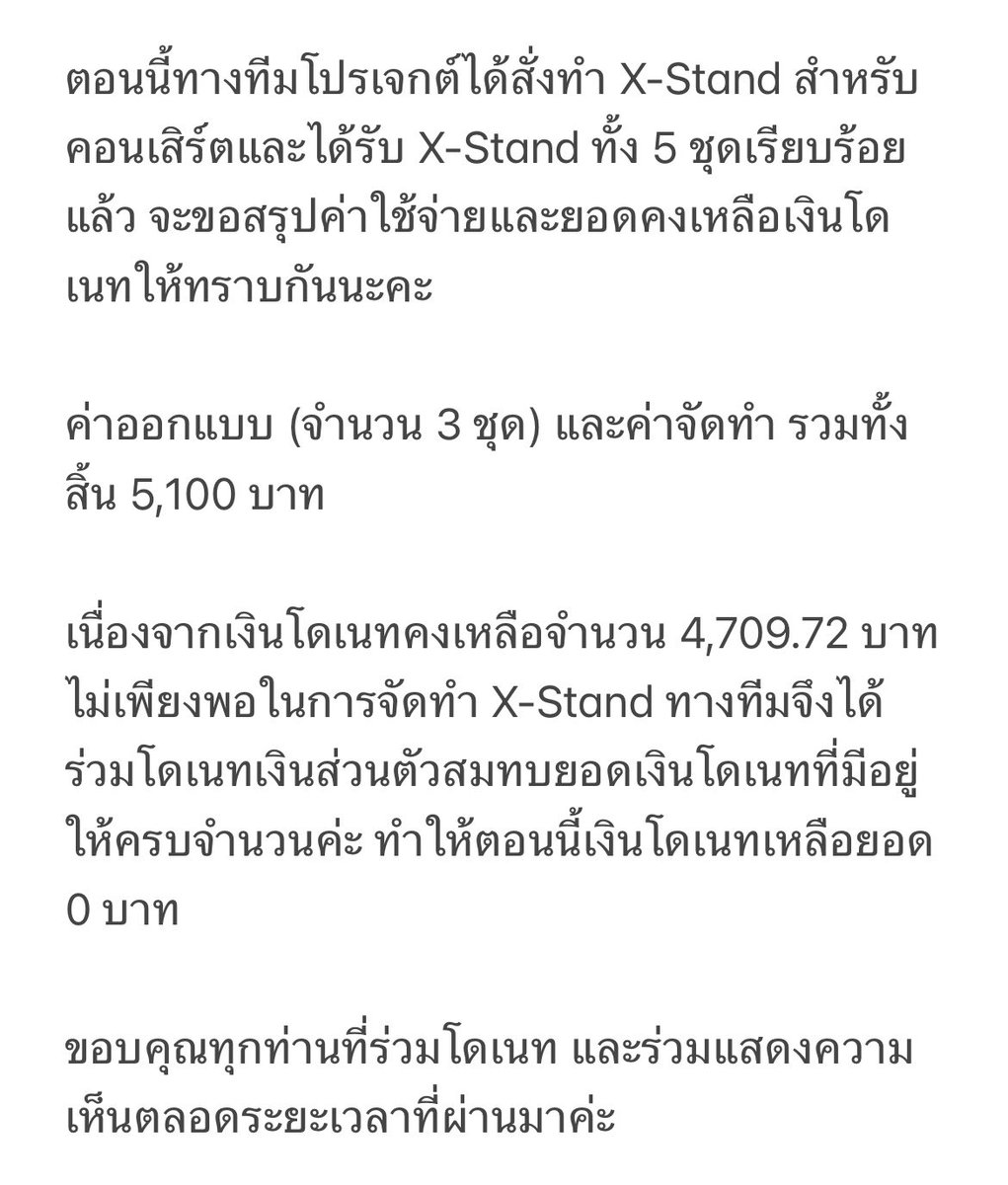 สรุปค่าใช้จ่ายและยอดคงเหลือเงินโดเนทหลังจากจัดทำ X-Stand

🔗 docs.google.com/spreadsheets/d…