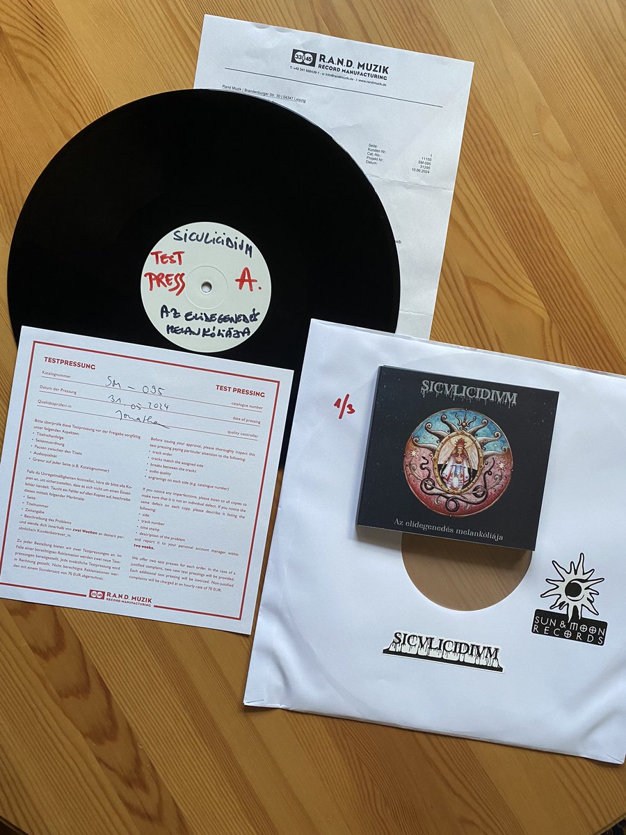 sunmoonrecords's tweet photo. 2 new Siculicidium albums vinyl test presses! We love CDs, cassettes even digital, but the perfect sound for Siculicidium is the sound of the vinyl! You will see! Few more weeks and the albums will be available on glorious LP! #siculicidium #sunandmoonrecords #vinyl #testpress https://t.co/CdvsQe8akg