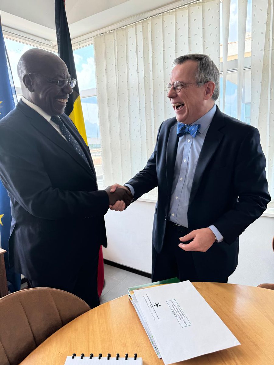 Yesterday, in Kampala, <a href="/RJMECsouthsudan/">RJMEC South Sudan</a> Chairperson <a href="/MajGenGituai/">Amb.Maj Gen (rtd) Charles Tai Gituai</a> held a cordial meeting with HE Hugues Chantry, Belgian Ambassador to Uganda and South Sudan, about progress and challenges in implementation of the R-ARCSS. <a href="/BelgiumInUganda/">Embassy of Belgium in Uganda</a> 1/2