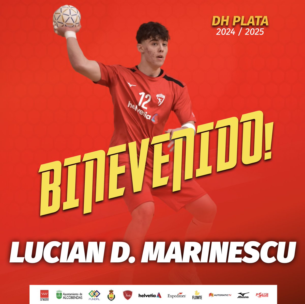 📢Fichaje #DHPlataMasc 2024/25

🤝Lucian David Marinescu se unirá al primer equipo 

🦾Convocado con los #HispanosJuveniles para preparar el Europeo, su potencial en los lanzamientos exteriores aportará un valor añadido seguro esta temporada

#BalonmanoAlcobendas #ConectaTuPasión