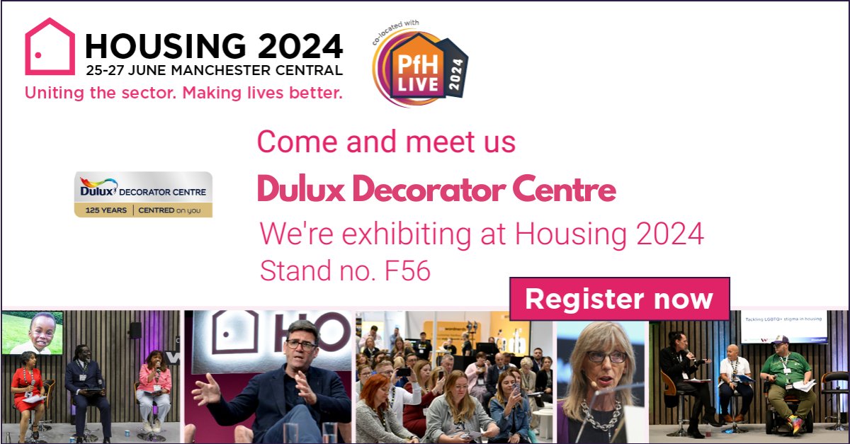 DuluxDecCentre's tweet image. Seeking expert advice for social housing projects? At Dulux Decorator Centre, we offer guidance on the best products to choose, and advice on improving maintenance cycles.
Join us at #Housing2024 in Manchester Central, on 25-27 June to find out more.
#Specification #Design #Dulux
