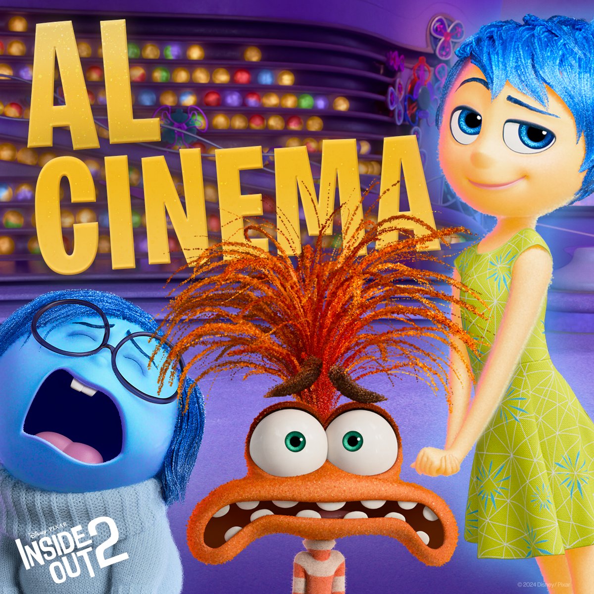 DisneyPixarIT's tweet photo. L'attesa è finita! #InsideOut2 è vostro! 
🎉FATEVI SENTIRE🎉 Vi aspettiamo SOLO al CINEMA! https://t.co/Bzq8ewcO4U