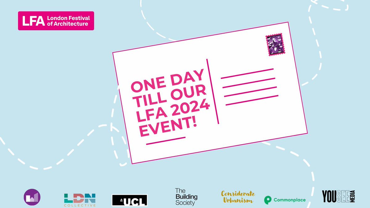 We can’t wait to welcome you to our London Festival of Architecture event tomorrow ‘Reimagining a more equitable London: Postcards from the Future’.

Last chance to register your place here: buff.ly/44wa09W

#PostcardsFromTheFuture #Reimagine #LFAat20 #LFA #LFA2024