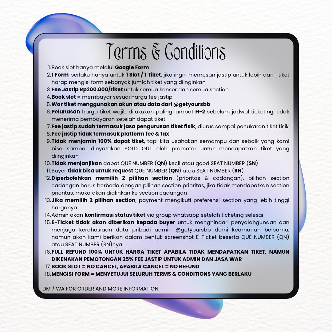 GETYOURSBB || JASTIP TIKET KONSER tweet media