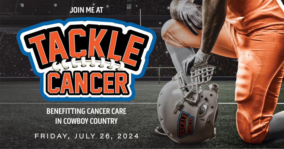 Got plans on Friday, July 26th? You do now! Plan to join me and several of my teammates  for dinner. The event, Tackle Cancer, benefits cancer care in Cowboy country. Seats are super limited so don’t wait. See you next month!

smc-foundation.org/tacklecancer