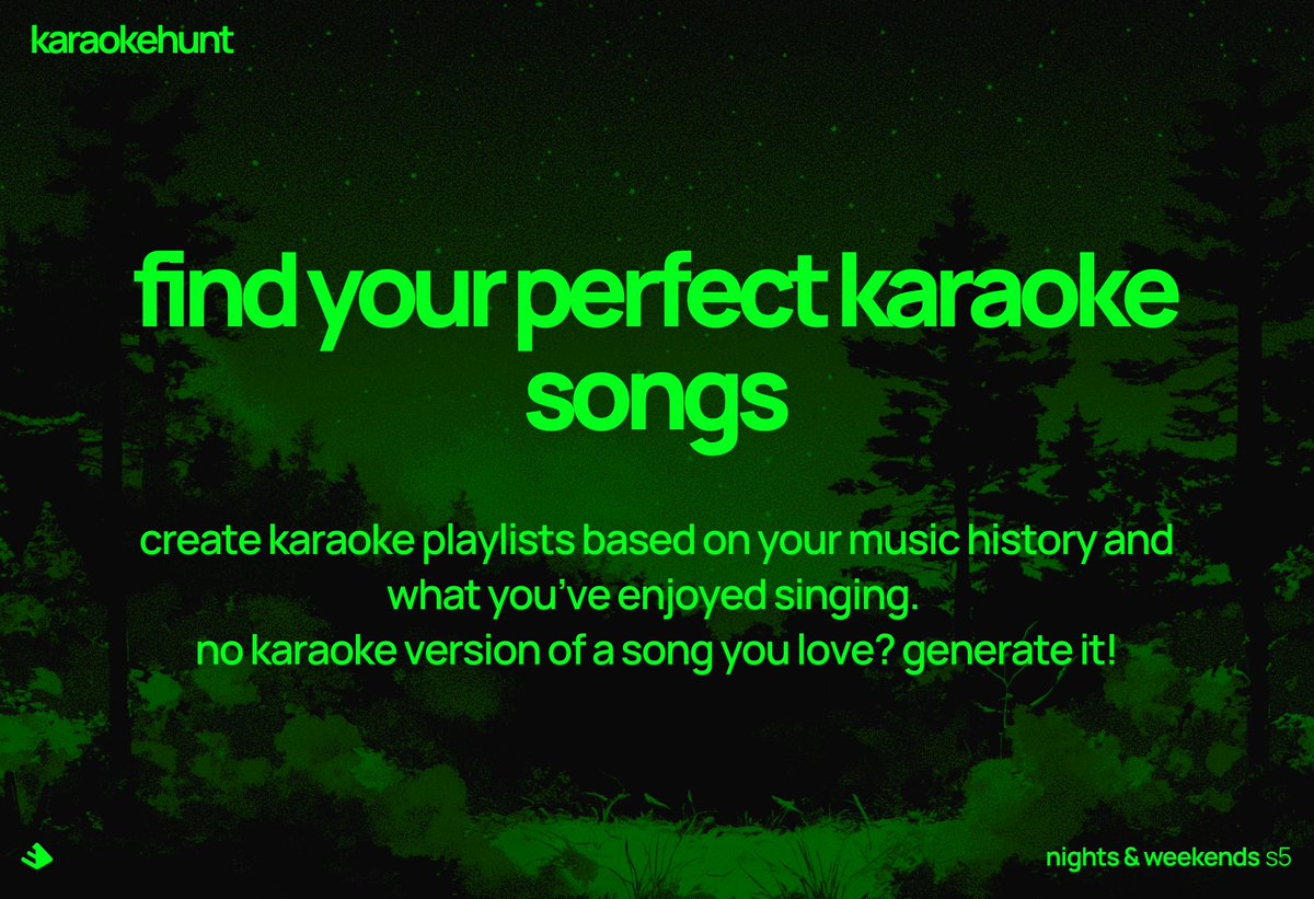 Andrew Beveridge π΄σ §σ ’σ ³σ £σ ΄σ Ώ πΊπ¦ (@beveradb) on Twitter photo ever been at karaoke and struggled to find a song to sing which you will enjoy singing? or, you know what you want to sing but there's no karaoke version? π
i got you. (soon π§ karaokehunt.com)
what do y'all think? <a href="/_buildspace/">buildspace</a> <a href="/_nightsweekends/">nights & weekends</a> ever been at karaoke and struggled to find a song to sing which you will enjoy singing? or, you know what you want to sing but there's no karaoke version? π
i got you. (soon π§ karaokehunt.com)
what do y'all think? <a href="/_buildspace/">buildspace</a> <a href="/_nightsweekends/">nights & weekends</a>