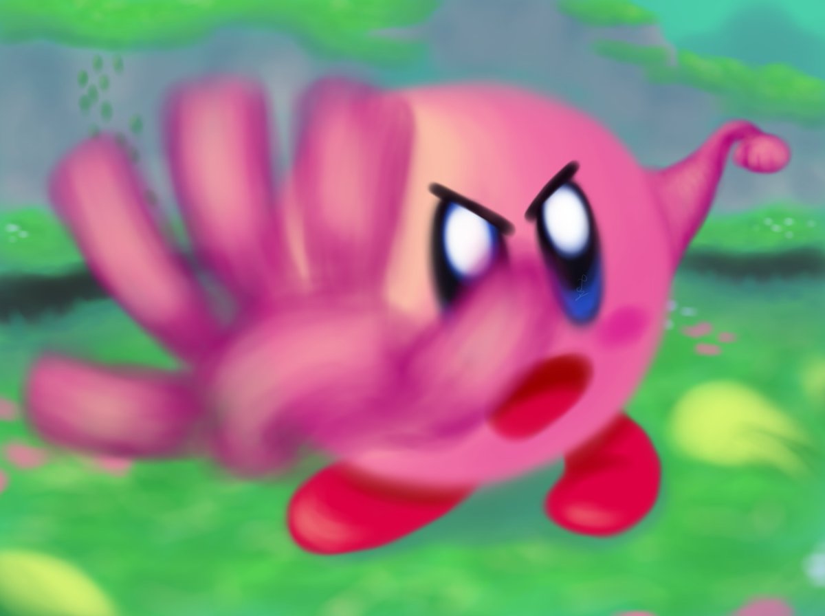 Certeza191's tweet photo. O #kirby com dedos é real e pode te machucar.

#fanart  #カービィ #art https://t.co/l3X0LZOed7