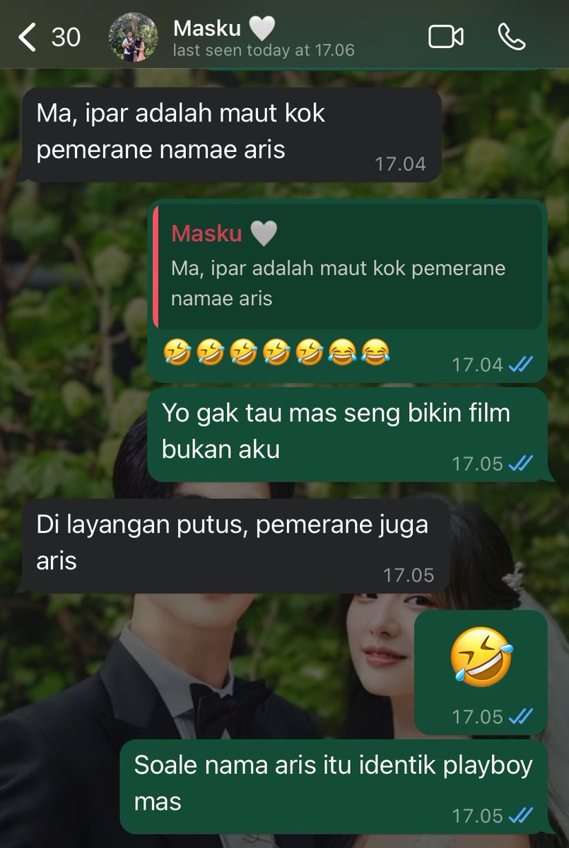 melwangja's tweet photo. Ketika suami namanya jg Aris, dia yg jadi merasa “salah gue apa njir?” 🫠🤣😭 https://t.co/Nn0s47Pa01