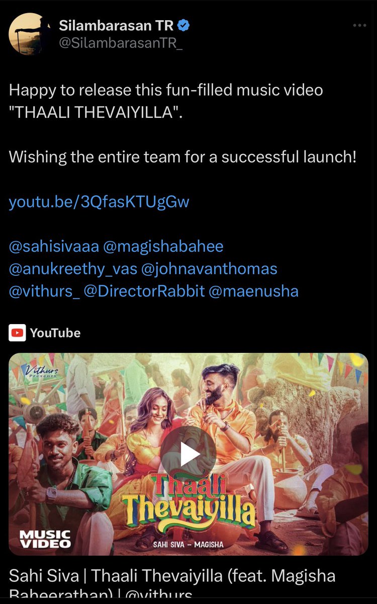 johnavanthomas's tweet photo. A real full circle moment for me. Taking this as a sign to keep going even harder 🫡

#SilambarasanTR #Simbu #STR https://t.co/lujuk8McPm