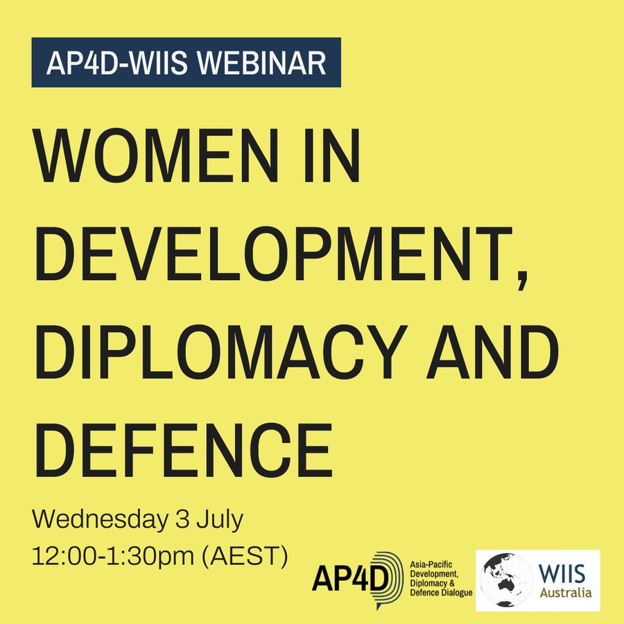 Women in Int Security - AUS (@wiis_aus) on Twitter photo <a href="/WIIS_Aus/">Women in Int Security - AUS</a> and <a href="/AsiaPacific4D/">Asia-Pacific 4D</a> host a
Webinar📷 on the gendered nature of international institutions. Hear from esteemed #women in #development, #diplomacy and #defence
<a href="/MConleytyler/">Melissa Conley Tyler</a>
<a href="/EliseInTheWoods/">Dr Elise Stephenson</a>
@BettyBarkha
Amb. Jane Hardy
12-1:30pm AEST 📷 Register us06web.zoom.us/webinar/regist… <a href="/WIIS_Aus/">Women in Int Security - AUS</a> and <a href="/AsiaPacific4D/">Asia-Pacific 4D</a> host a
Webinar📷 on the gendered nature of international institutions. Hear from esteemed #women in #development, #diplomacy and #defence
<a href="/MConleytyler/">Melissa Conley Tyler</a>
<a href="/EliseInTheWoods/">Dr Elise Stephenson</a>
@BettyBarkha
Amb. Jane Hardy
12-1:30pm AEST 📷 Register us06web.zoom.us/webinar/regist…