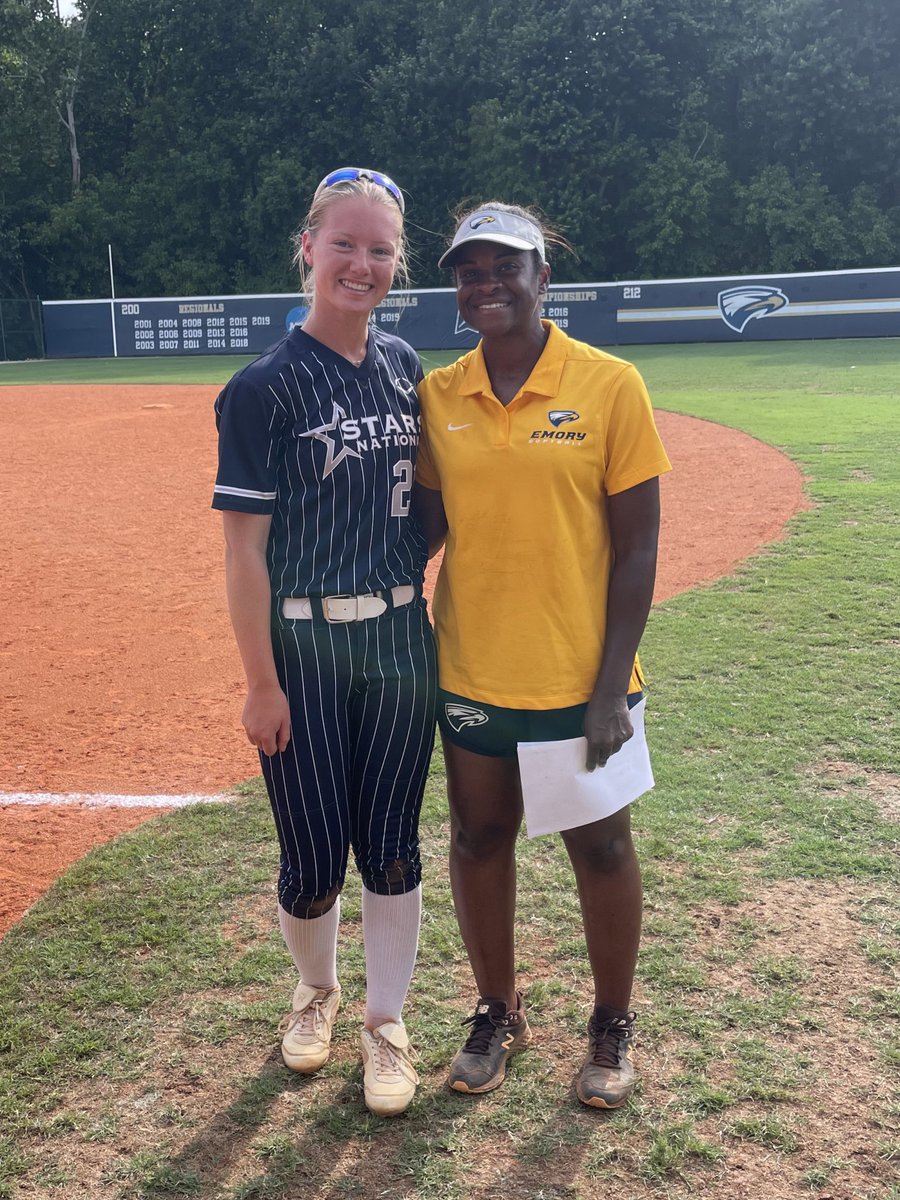 Had an awesome time at <a href="/EmorySoftball/">Emory Softball</a> today! It was great to work with <a href="/Coach_India_C/">Coach India (Chiles) / SlapperNation</a>, Coach Gaffin, and Coach Costero. I loved learning more about the school, program and amazing facilities🤩 Go Eagles! 🦅<a href="/NCstarsnational/">Stars National - Gerovac</a> <a href="/starsnationalfp/">Stars Organization</a> <a href="/CoastRecruits/">Coast 2 Coast Recruits</a> <a href="/TopPreps/">SPORTS NEWS, VIDEOS, GRAPHICS, EXPOSURE & MORE</a> <a href="/SoftballDown/">Down South Softball</a>