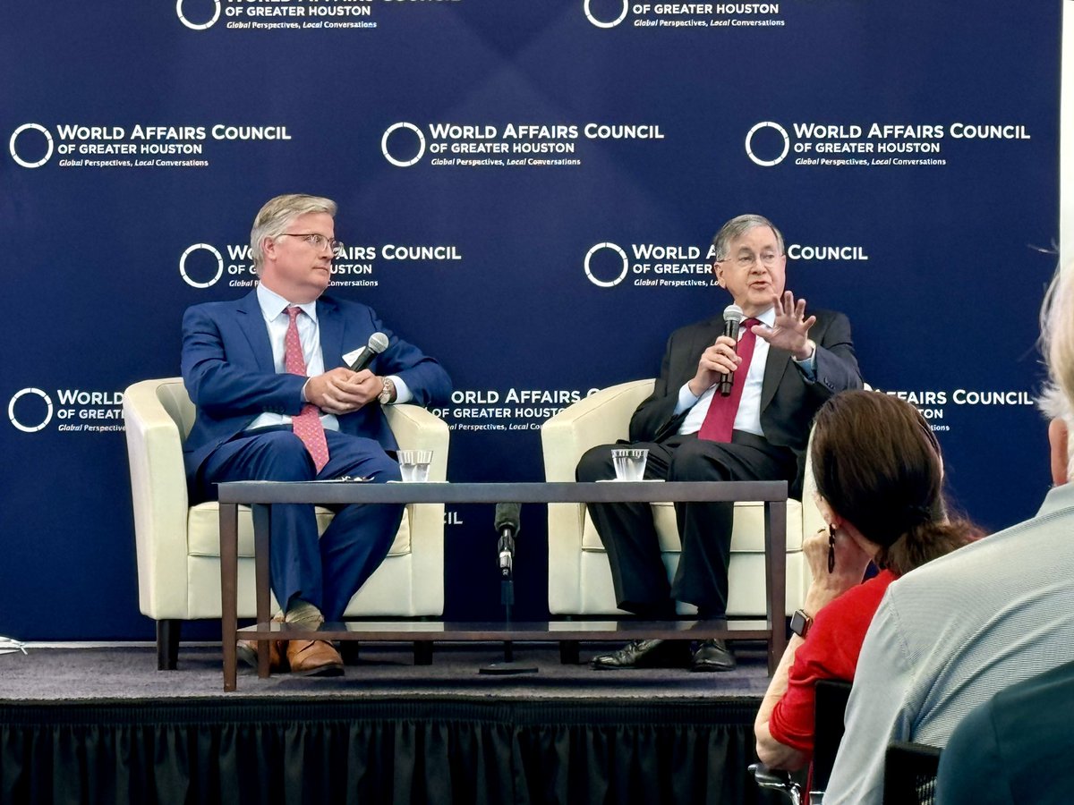 Deep discussion tonight <a href="/WACHouston/">World Affairs Council of Greater Houston</a> gaining insight from U.S. Special Envoy <a href="/AmbSatterfield/">Ambassador David M. Satterfield</a> freshly back from his assignment in the Middle East. Topic was the outlook for Israel, Gaza &amp; the Region. Ronan O’Malley of WAC asked great follow-up questions.