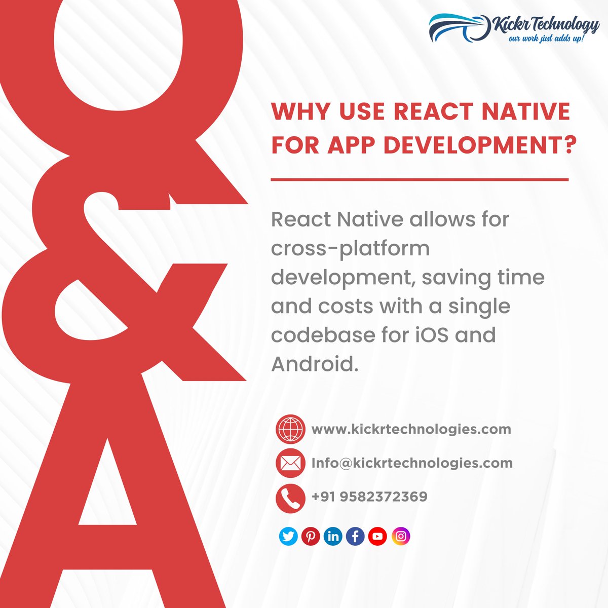 KickrTechnology's tweet image. Why use React Native for app development?
.
.
Visit us at kickrtechnologies.com
.
.
#kickrtechnology #technology #reactnativeapps #appdevelopmentcompany #appdevelopmentservices #Apps #questionoftheday #development #itcompany #itservices