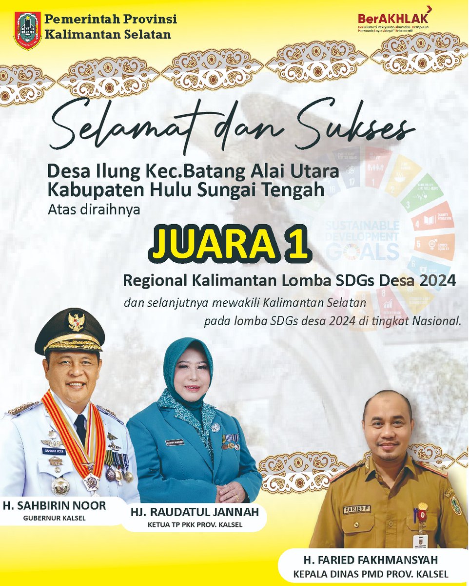 Selamat dan sukses
Desa Ilung Kec. BATARA Kab. HST Kalsel sbg Juara 1 Regional Lomba SDGs Desa Thn 2024
#DesaIlungJuara
#KalselBisa
<a href="/jokowi/">Joko Widodo</a> 
<a href="/halimiskandarnu/">ABDUL HALIM ISKANDAR</a>
@Kemendespdtt
<a href="/malik_haramain/">malikharamain</a>
<a href="/imansyukri/">Iman Sukri</a>
<a href="/taufikmadjid71/">IG : taufik.madjid</a>
<a href="/NursaidM/">Nursaid Mustafa</a>
<a href="/azzameldzikrie/">#SantriIndonesia</a>
<a href="/RusNur2/">Rusdin</a>
<a href="/tppkemendes/">TPP KEMENDES</a>
<a href="/tpp_provKalsel/">tpp.provinsi_kalsel</a>