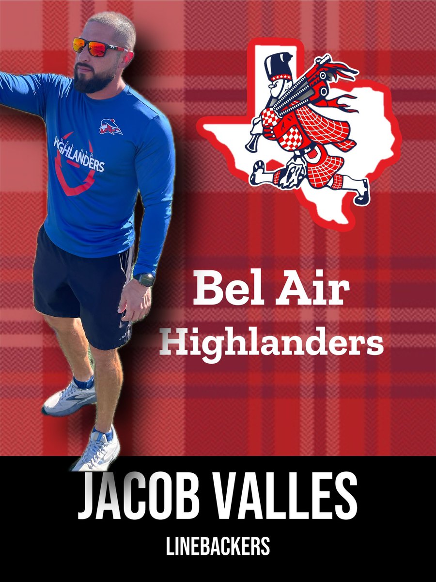 𝙂𝙖𝙧𝙮 𝙍𝙚𝙘𝙤𝙙𝙚𝙧 (@coachrecoder) on Twitter photo We are pleased to announce our new Linebackers Coach, Coach Jacob Valles!! Great Pickup!! Cue The Bagpipes!!! <a href="/BelAirFtbl/">Bel Air Highlander Football</a> @BA_Highlanders <a href="/YM3_100/">YM🥎</a> <a href="/LomaTerraceES/">Loma Terrace ES</a> #BigRedPride We are pleased to announce our new Linebackers Coach, Coach Jacob Valles!! Great Pickup!! Cue The Bagpipes!!! <a href="/BelAirFtbl/">Bel Air Highlander Football</a> @BA_Highlanders <a href="/YM3_100/">YM🥎</a> <a href="/LomaTerraceES/">Loma Terrace ES</a> #BigRedPride