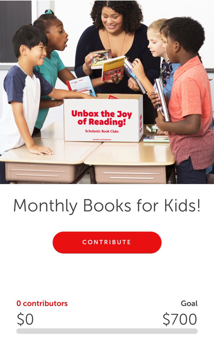 Donate TODAY! Let’s get a book in each students hand each month! Will you be donating or sharing? Let’s GO!!!!

shop.scholastic.com/viewCampaign?c…

#share #bookfundraiser #education #bilingual #DonateOrShare #scholasticsbookclub #books #teacherwishlist #bookclub #readersareleaders #reading