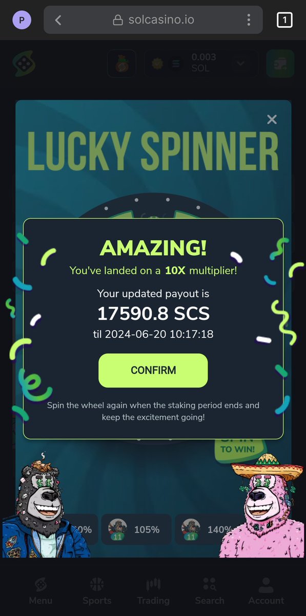 Wake up in the morning with <a href="/solcasino/"></a> bears 🐻 

Spin the wheel and just say f*ckkk is it true?

Thanks <a href="/solcasino/"></a> , 

#scs is the ticker

#sol #defi #stake2earn #web3‌‌ #scs