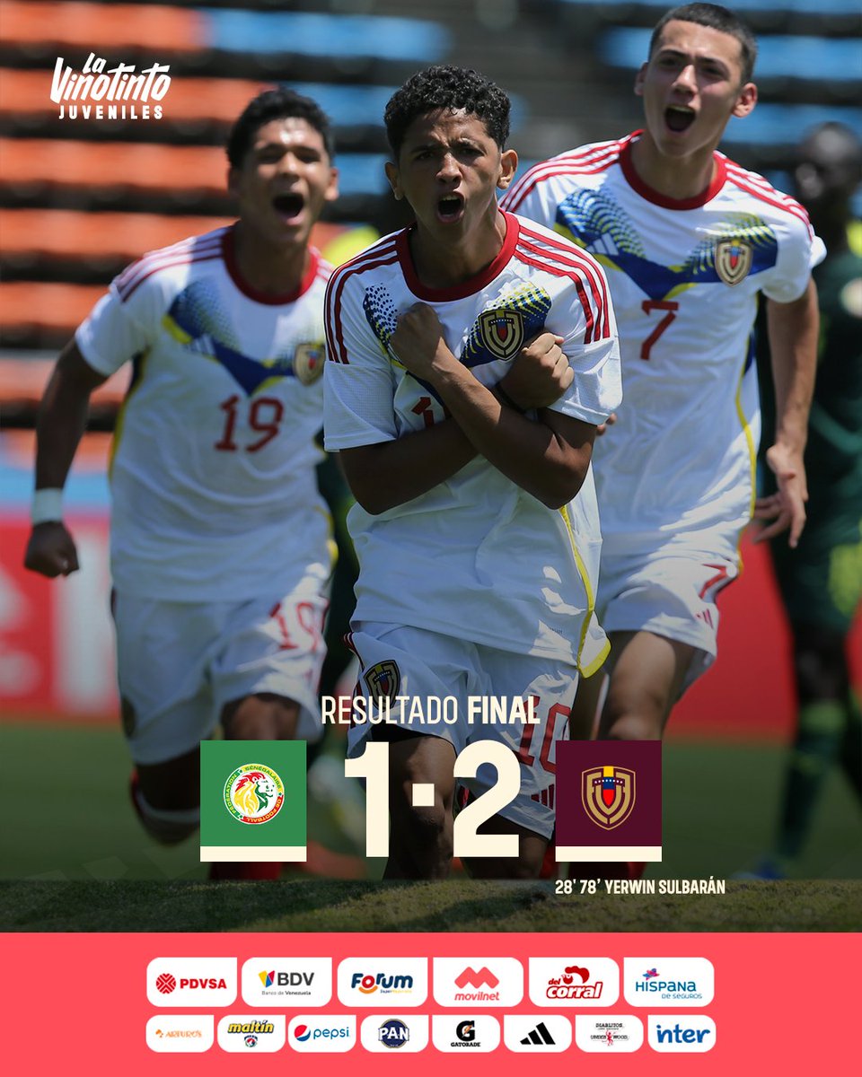 🏆 𝗜𝗻𝘁𝗲𝗿𝗻𝗮𝘁𝗶𝗼𝗻𝗮𝗹 𝗗𝗿𝗲𝗮𝗺𝘀 𝗖𝘂𝗽 𝟮𝟬𝟮𝟰

¡Debut con victoria! 🙌

La #VinotintoSub17 gana su primer partido en Fukushima 😎

Senegal 1-2 Venezuela

#SiempreVinotinto 🇻🇪