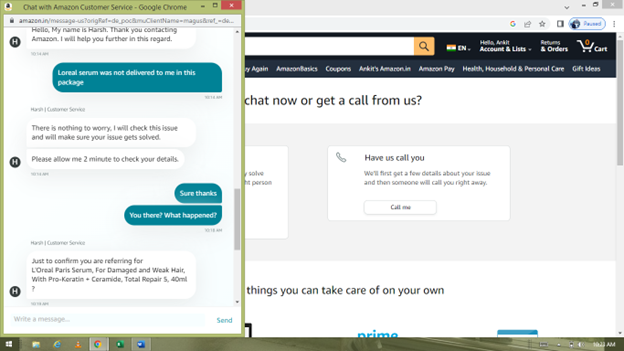 sethiankit30's tweet photo. I ordered L'Oreal serum &amp; other stuff from Amazon Fresh, but serum is missing. After a rude agent on chat and no callbacks after my repeated requests, I tried again today &amp;this is how they act. Stop ordering from them, they are now cheating Indians. @amazonIN #amazonfresh #amazon https://t.co/gthsOVjcIt