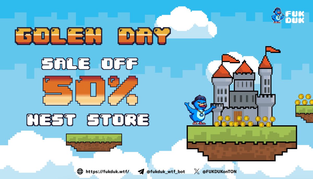 ✨ GOLDEN DAY SALE ✨

🛍️Discount 50% OFF all NEST STORE!👏

🕔 5:00 UTC Jun 20 - 5:00 UTC Jun 21 🕔

Hurry to get the best deals and reach for the moon! 🌙

t.me/fukduk_wtf_bot…
#FukDuk #Ton $Fudu