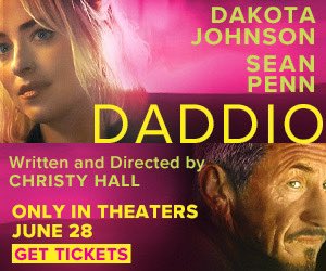 Join us for complimentary screenings of #Daddio in NY/LA. Daddio is a mesmerizing, intimate expression of human connection between two strangers. The film stars #DakotaJohnson &amp; #SeanPenn. Written/Directed by #ChristyHall,. RSVP at bit.ly/3KwDdst)