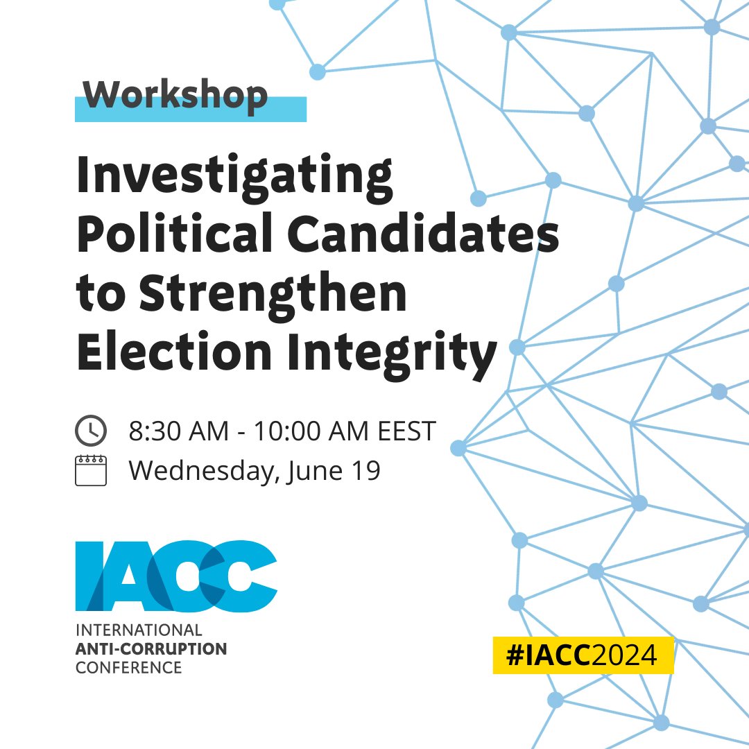 International Anti-Corruption Conference (@iaccseries) on Twitter photo Coming up, join us for the session "Investigating Political Candidates to Strengthen Election Integrity" with <a href="/janine_dse/">Janine Schall-Emden</a>, <a href="/neusvidal/">Neus Vidal</a> and others. #IACC2024
➡️ anticorru.pt/31j Coming up, join us for the session "Investigating Political Candidates to Strengthen Election Integrity" with <a href="/janine_dse/">Janine Schall-Emden</a>, <a href="/neusvidal/">Neus Vidal</a> and others. #IACC2024
➡️ anticorru.pt/31j