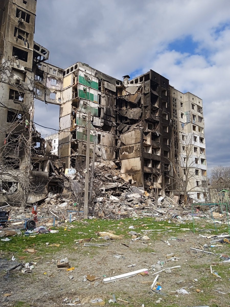 StahivUA's tweet photo. I'm Ukrainian and I fucking hated Russians before it was cool. And this is my city of Borodyanka in March 2022 https://t.co/LD3MWuKnwd