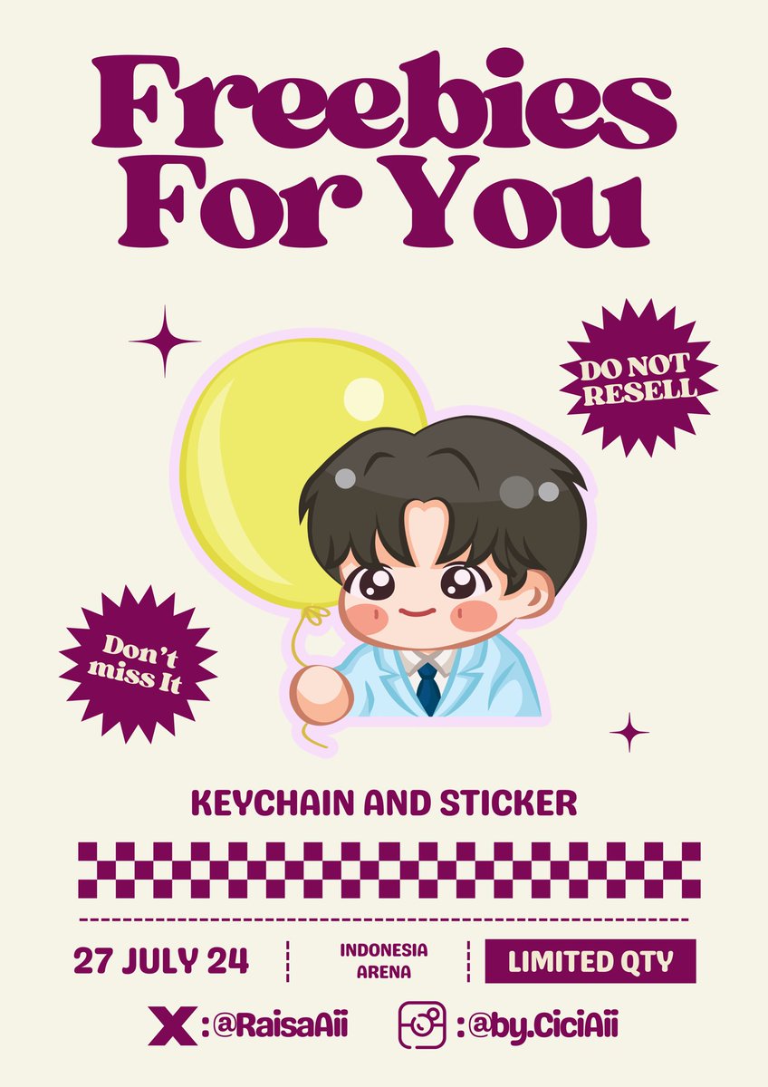by_ciciAii's tweet photo. ✧ ˚ · Kim Seonho 2024 Colorfull freebies･ﾟ✧

📍Indonesia Arena
🗓️27 July 2024
⏳TBA

How to claim ♡
• Follow my Twitter and IG 
• RT &amp; Like this tweet
• Come &amp; say hi to me on the d-day
• Kindly DO NOT RESELL 

see you there and please do not mob me ˚ ༘♡ ⋆｡˚ https://t.co/niVizZXSri