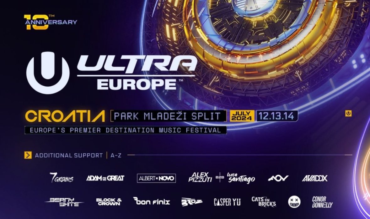 We play <a href="/UltraEurope/">Ultra Europe</a> 🙌🏽… lined up with top stars like <a href="/ericprydz/">Eric Prydz</a> on the legendary resistance stage 🚂