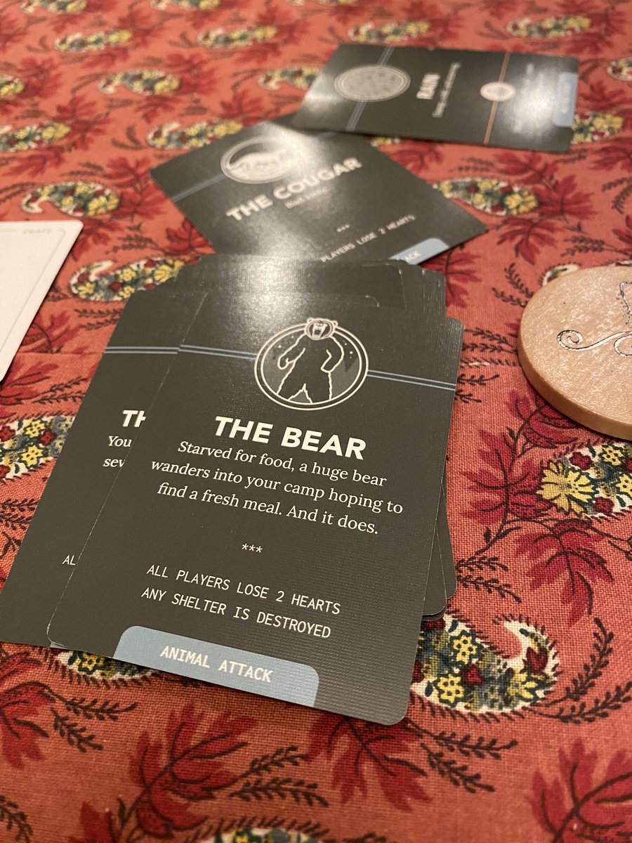 droidR2A2's tweet photo. Game a Day Summer - Day 4: Ravine a cooperative survival game. We did not make it past the hungry bear. 
#boardgames https://t.co/whhuEZR8R5