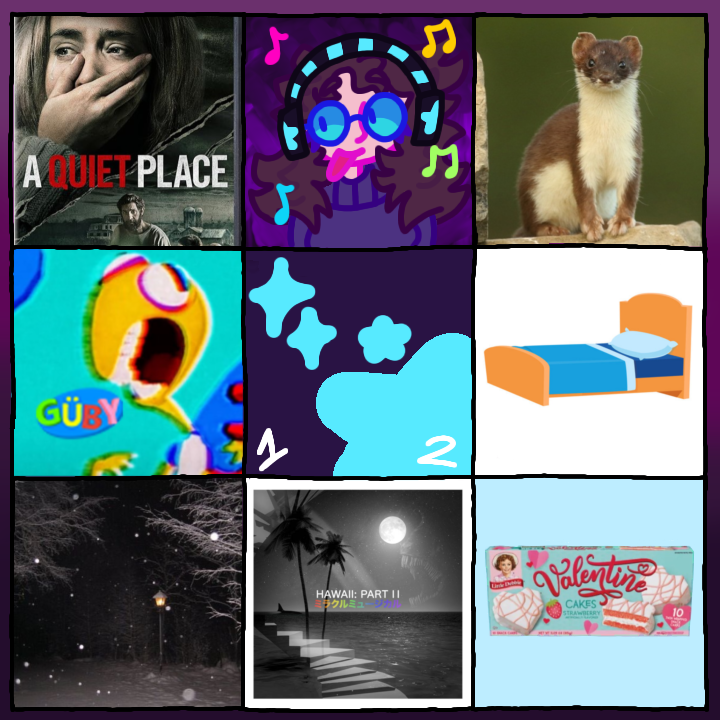 InkyEntity's tweet image. Just got finished with this old trend/template. (It's a favorites chart thing btw.)