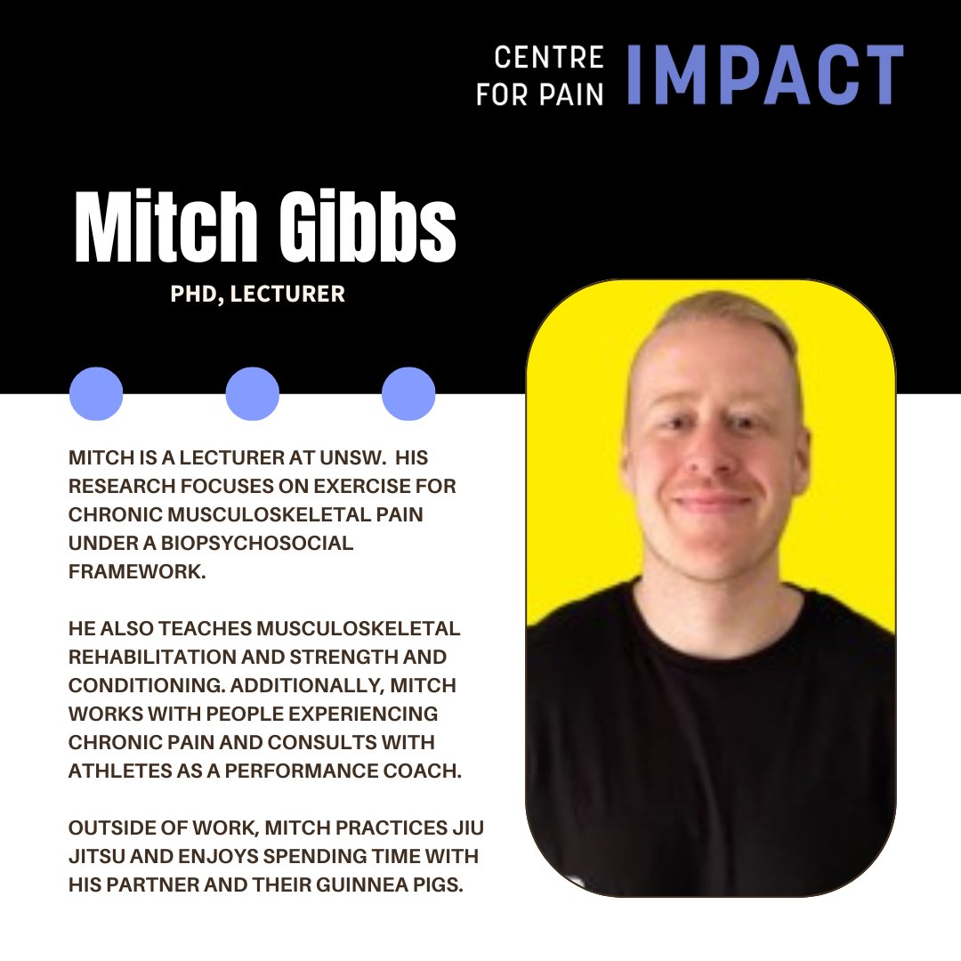 Centre for Pain IMPACT (@painimpactneura) on Twitter photo Meet our team! <a href="/MitchTGibbs/">Mitch Gibbs, PhD</a> Meet our team! <a href="/MitchTGibbs/">Mitch Gibbs, PhD</a>