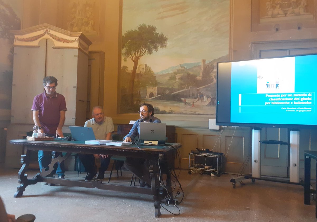 .<a href="/ISKOIta/">ISKO Italia</a> welcome address at the presentation of the draft classification of games by <a href="/Carlo_Bianchini/">Carlo Bianchini</a> and Paolo Munini at <a href="/UniPV/">Università di Pavia</a> Dept' of Musicology and Cultural Heritage in Cremona
aib.it/eventi/propost…