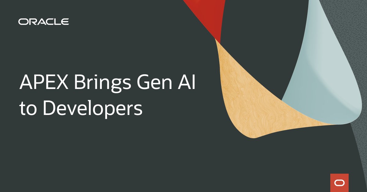 saurabhsgrsinha's tweet image. Join Michael Hichwa and Andy Mendelsohn to learn how new GenAI-powered low-code innovations in Oracle APEX can help developers create better apps in less time. social.ora.cl/6016g1J2I