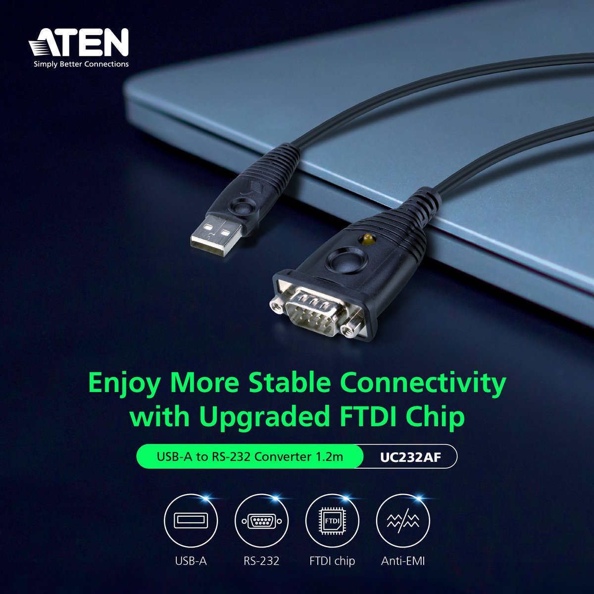 ATEN_Int's tweet image. 🖥️⌨️ 🖱️ Enjoy More Stable Connectivity with Upgraded FTDI Chip

👉 Learn more about the UC232AF - USB to RS-232 Adapter (FTDI) here: ow.ly/FBkS50SjHLg 

#ATEN #USB #USBSolution #Converter
